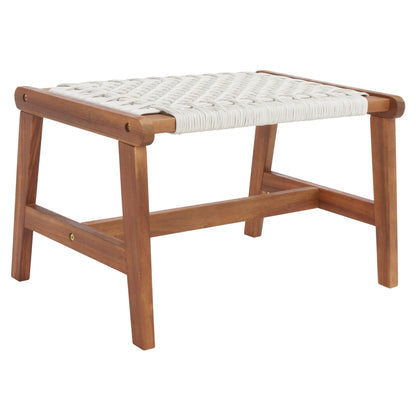 SAFAVIEH Lissy Acacia/Set tavolo e sedia da esterno in corda - 24L x 28P x 31A