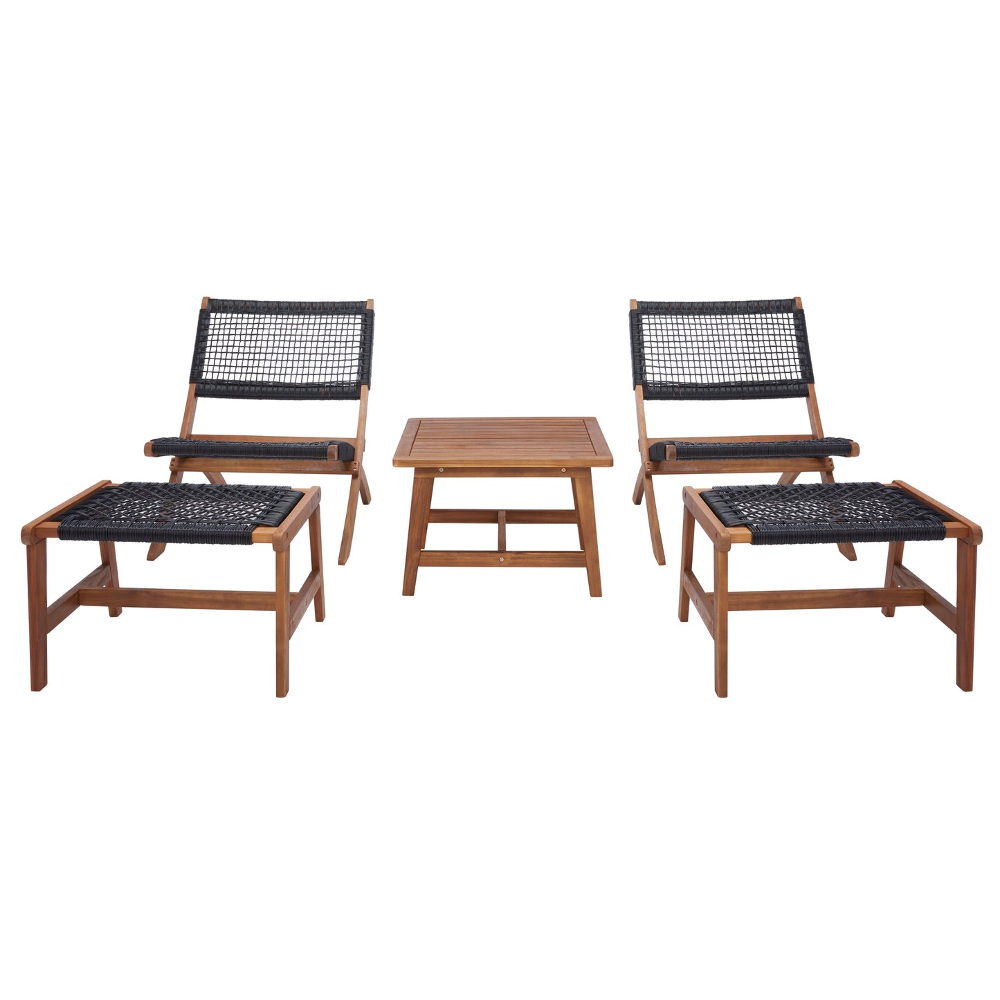 SAFAVIEH Lissy Acacia/Set tavolo e sedia da esterno in corda - 24L x 28P x 31A