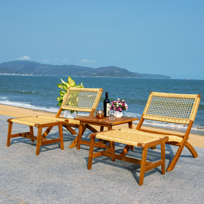 SAFAVIEH Lissy Acacia/Set tavolo e sedia da esterno in corda - 24L x 28P x 31A