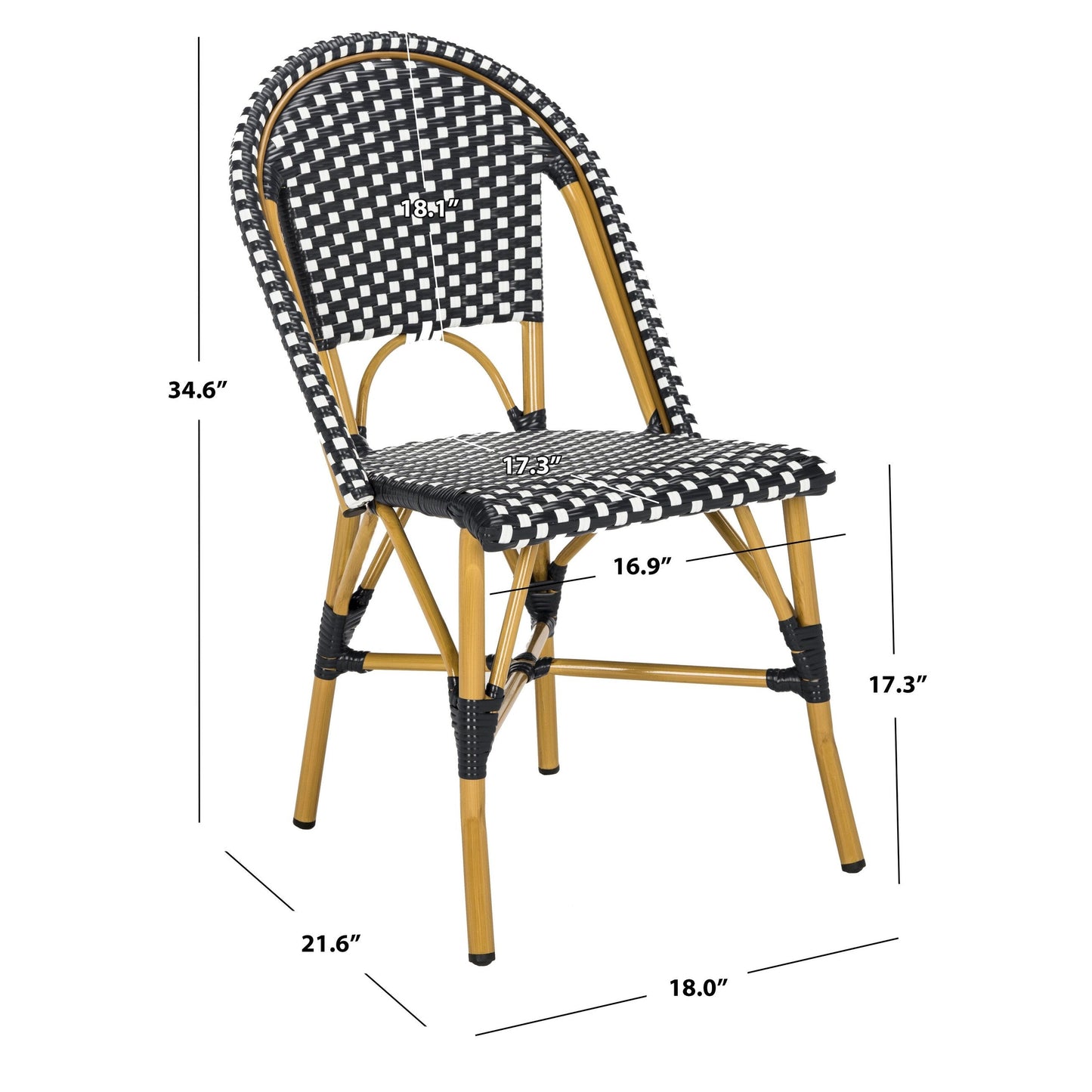 Sedia da pranzo impilabile SAFAVIEH Marolyn (set di 2) - 18L x 22P x 35A