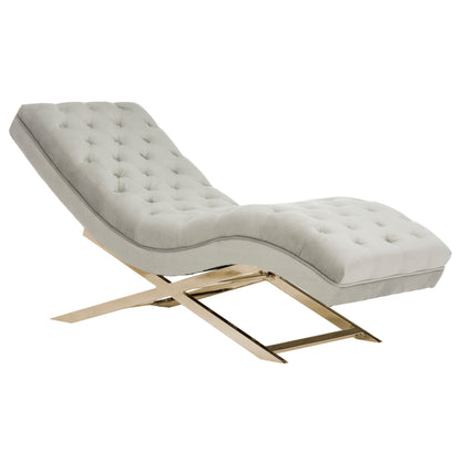 Chaise longue SAFAVIEH Monroe grigio/oro con cuscino rotondo - 65' x 23' x 33'
