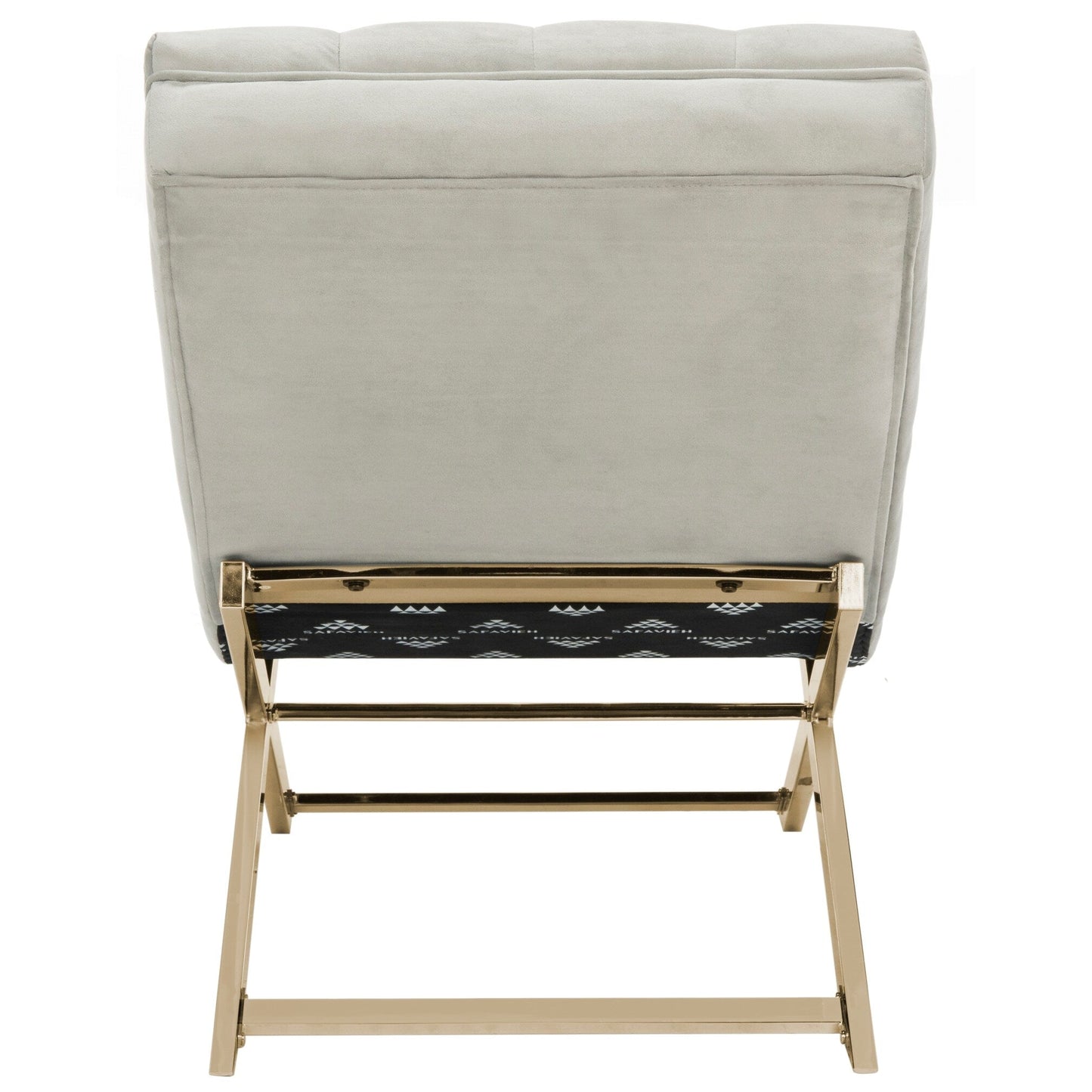 Chaise longue SAFAVIEH Monroe grigio/oro con cuscino rotondo - 65' x 23' x 33'