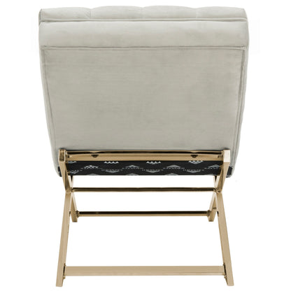 Chaise longue SAFAVIEH Monroe grigio/oro con cuscino rotondo - 65' x 23' x 33'