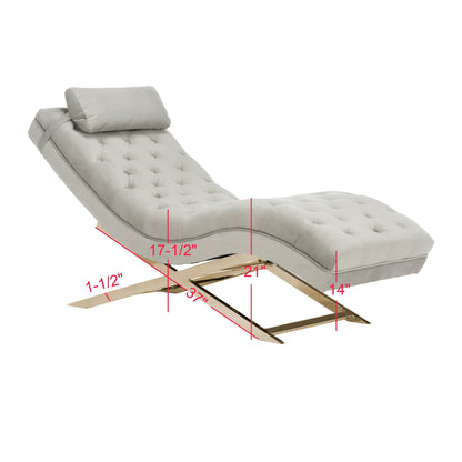 Chaise longue SAFAVIEH Monroe grigio/oro con cuscino rotondo - 65' x 23' x 33'