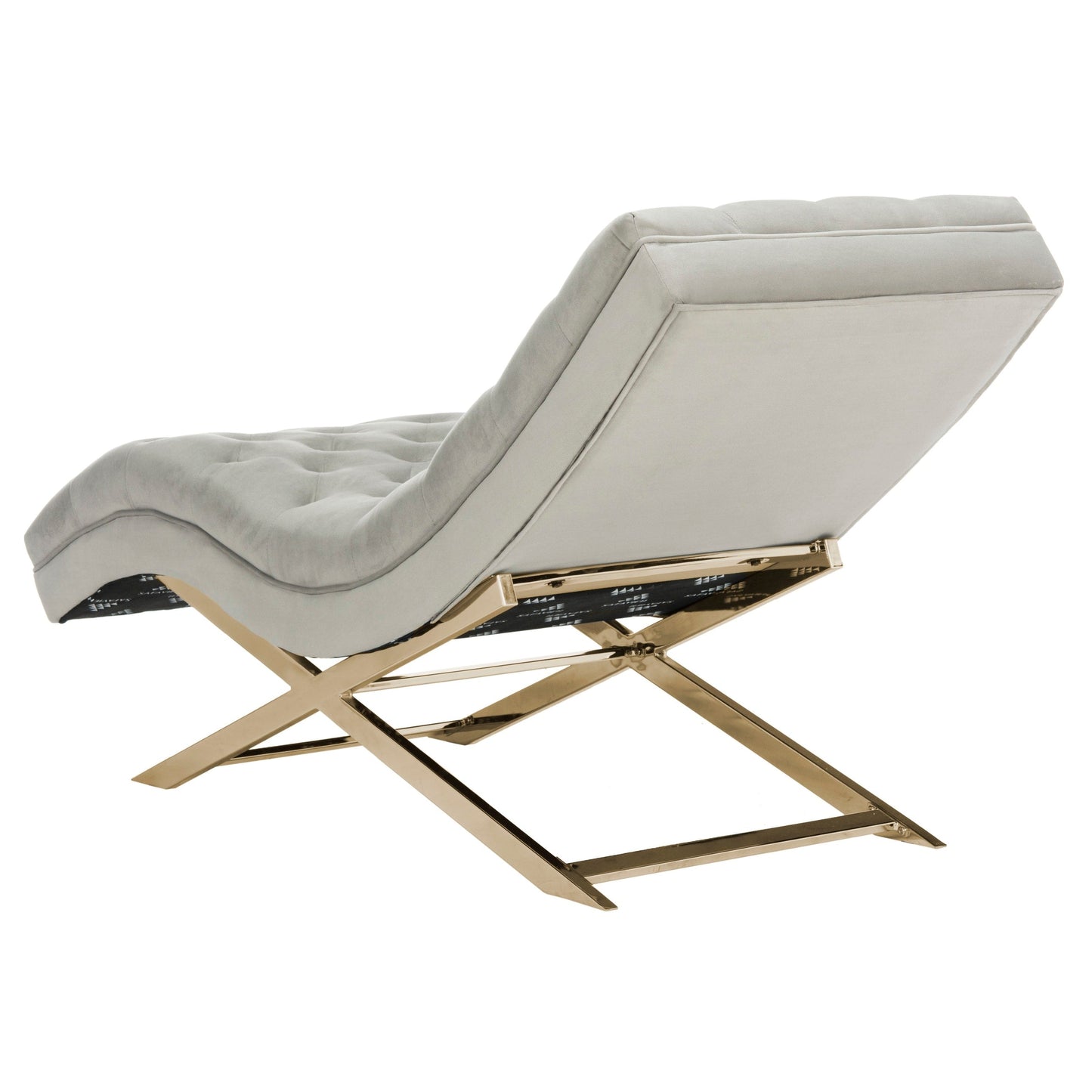 Chaise longue SAFAVIEH Monroe grigio/oro con cuscino rotondo - 65' x 23' x 33'