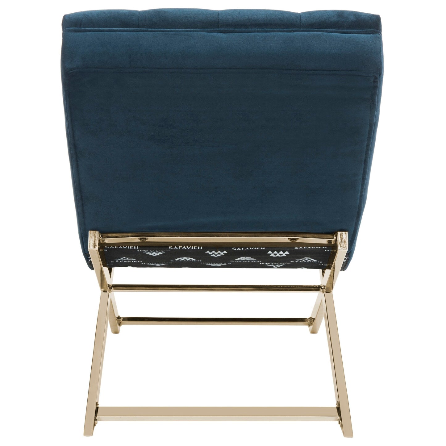 Chaise longue SAFAVIEH Monroe blu navy/oro con cuscino rotondo - 65' x 23' x 33'