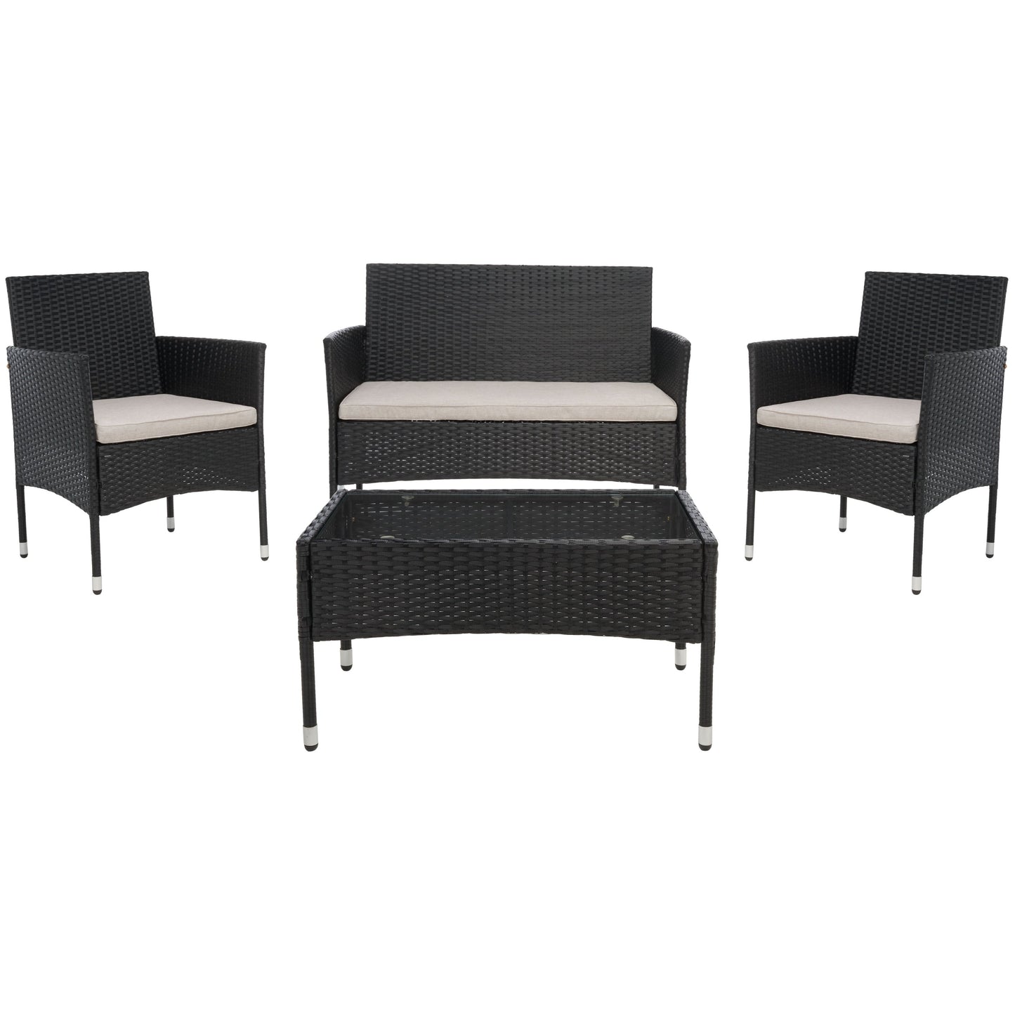 Set da conversazione per patio Abdul da esterno SAFAVIEH, 4 pezzi. - 42L x 23P x 33A