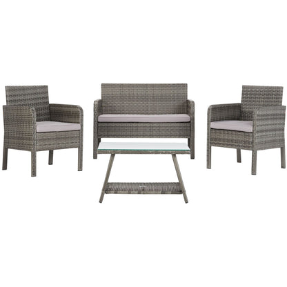 Set da conversazione per patio SAFAVIEH Outdoor Aboka in vimini/acciaio, 4 pezzi - 42L x 21P x 31A
