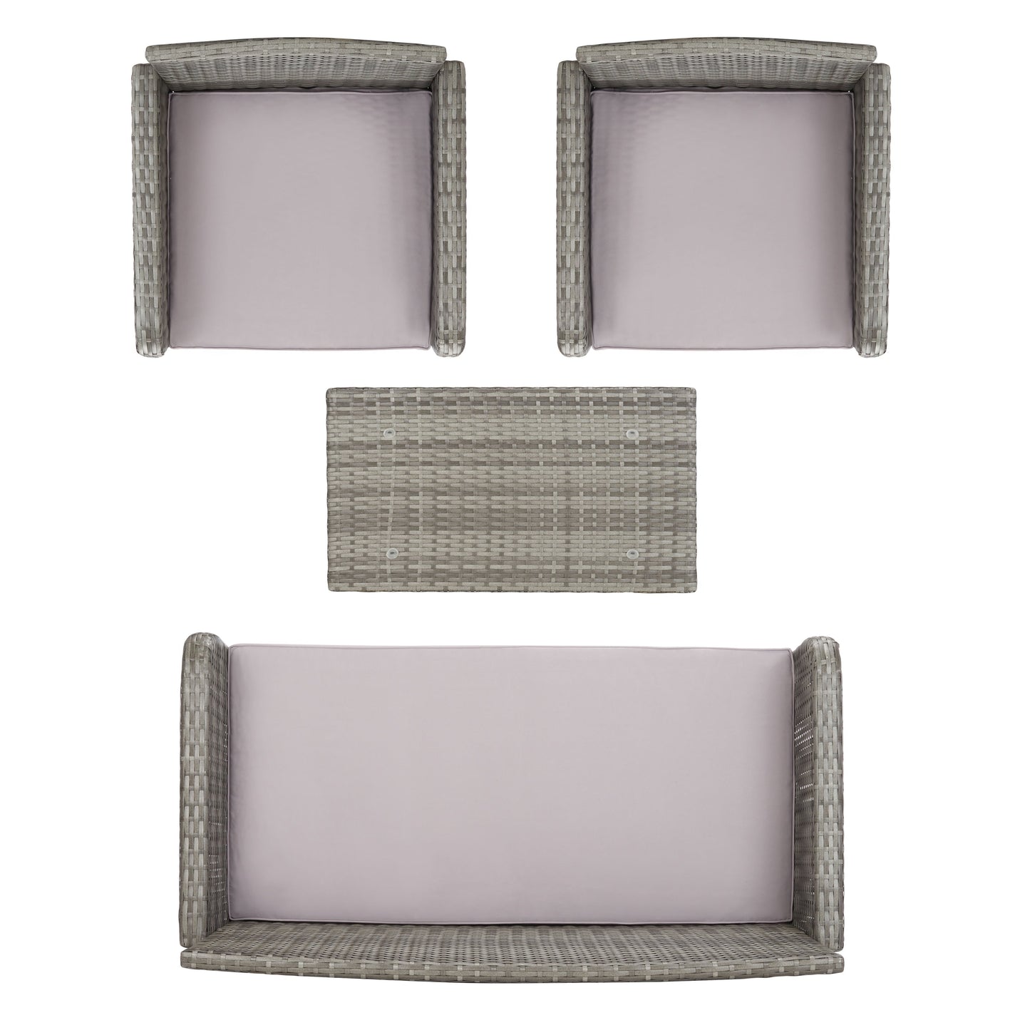 Set da conversazione per patio SAFAVIEH Outdoor Aboka in vimini/acciaio, 4 pezzi - 42L x 21P x 31A