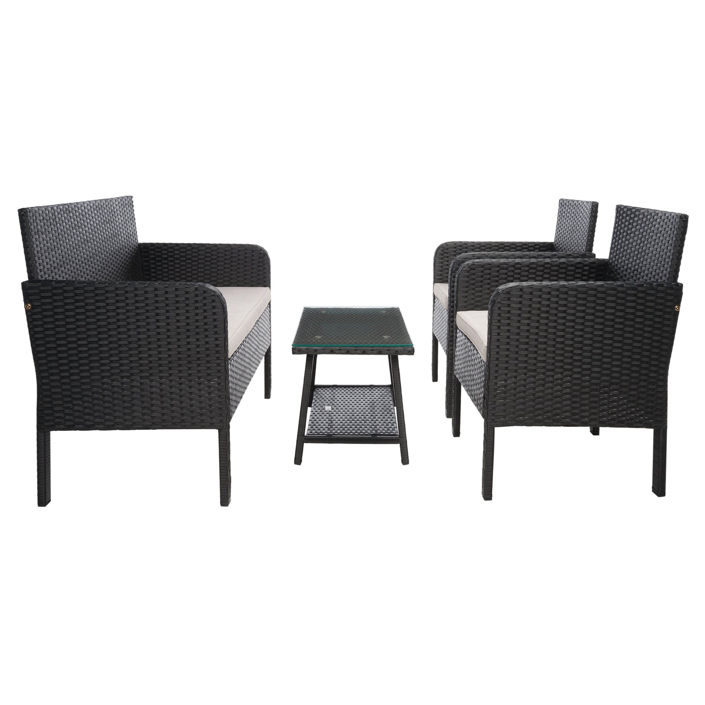 Set da conversazione per patio SAFAVIEH Outdoor Aboka in vimini/acciaio, 4 pezzi - 42L x 21P x 31A