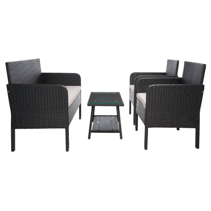 Set da conversazione per patio SAFAVIEH Outdoor Aboka in vimini/acciaio, 4 pezzi - 42L x 21P x 31A