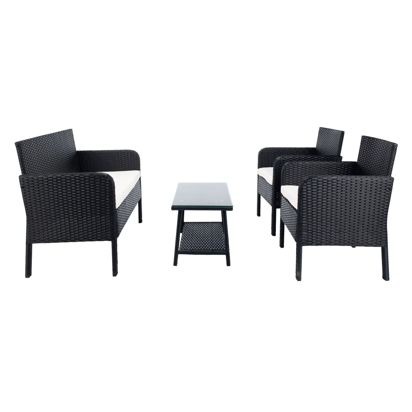 Set da conversazione per patio SAFAVIEH Outdoor Aboka in vimini/acciaio, 4 pezzi - 42L x 21P x 31A