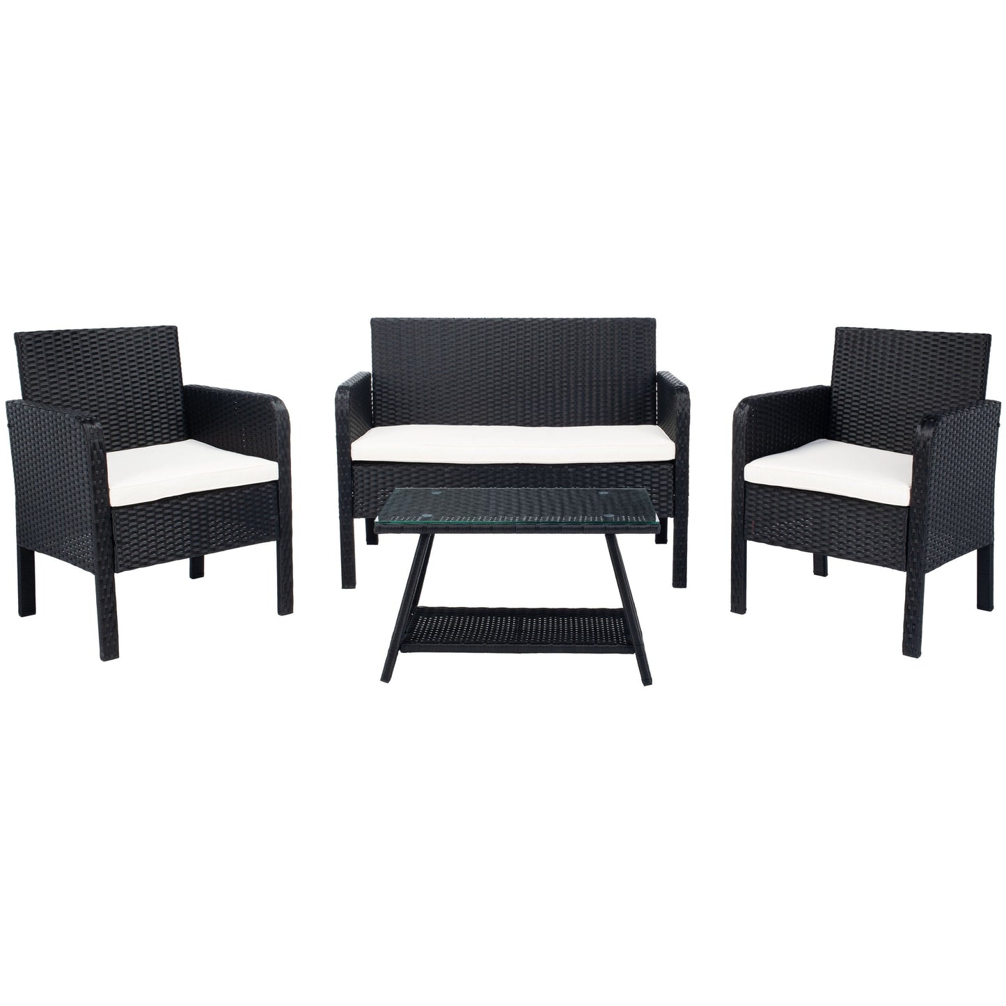 Set da conversazione per patio SAFAVIEH Outdoor Aboka in vimini/acciaio, 4 pezzi - 42L x 21P x 31A