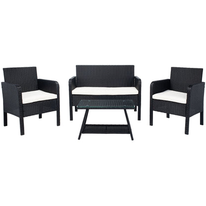 Set da conversazione per patio SAFAVIEH Outdoor Aboka in vimini/acciaio, 4 pezzi - 42L x 21P x 31A
