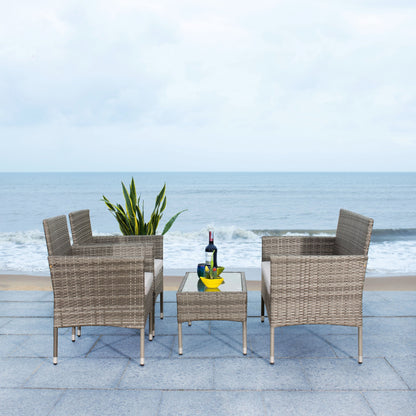 Set da conversazione per patio SAFAVIEH Outdoor Amiyah da 4 pezzi - 24Lx16Px15A