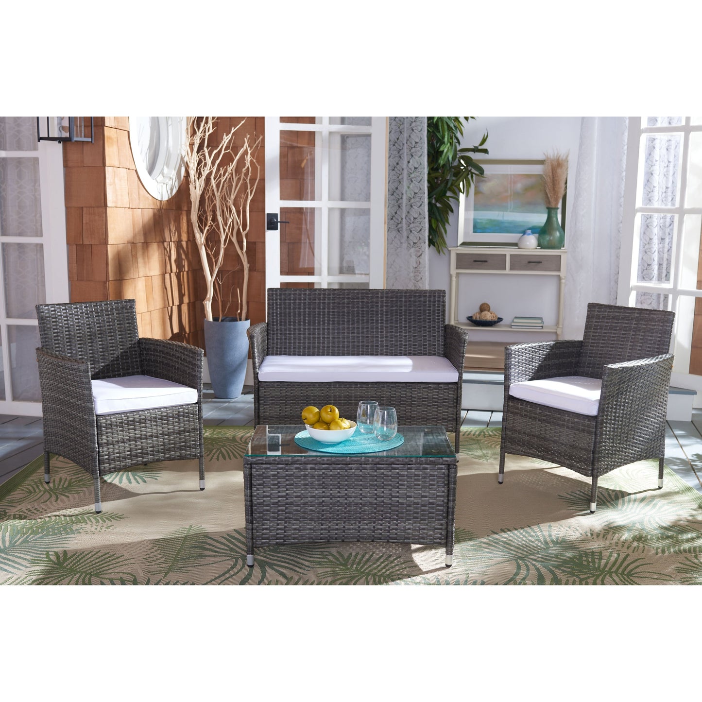 Set da conversazione per patio SAFAVIEH Outdoor Bandele da 4 pezzi - 41L x 23P x 31A