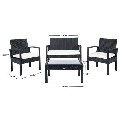 Set da conversazione per patio Bassey da esterno SAFAVIEH, 4 pezzi - 40L x 24P x 32A