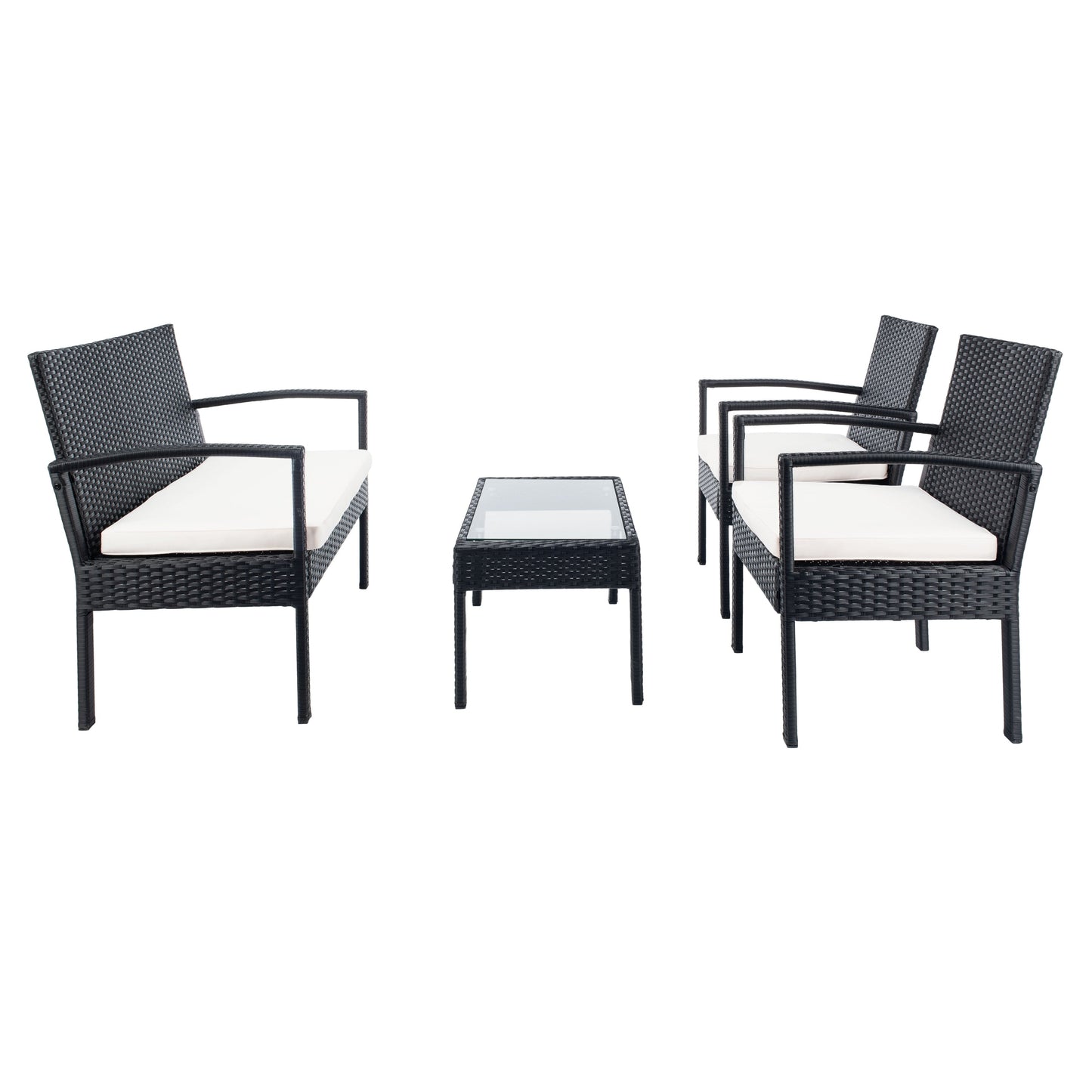 Set da conversazione per patio Bassey da esterno SAFAVIEH, 4 pezzi - 40L x 24P x 32A