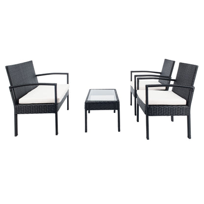 Set da conversazione per patio Bassey da esterno SAFAVIEH, 4 pezzi - 40L x 24P x 32A