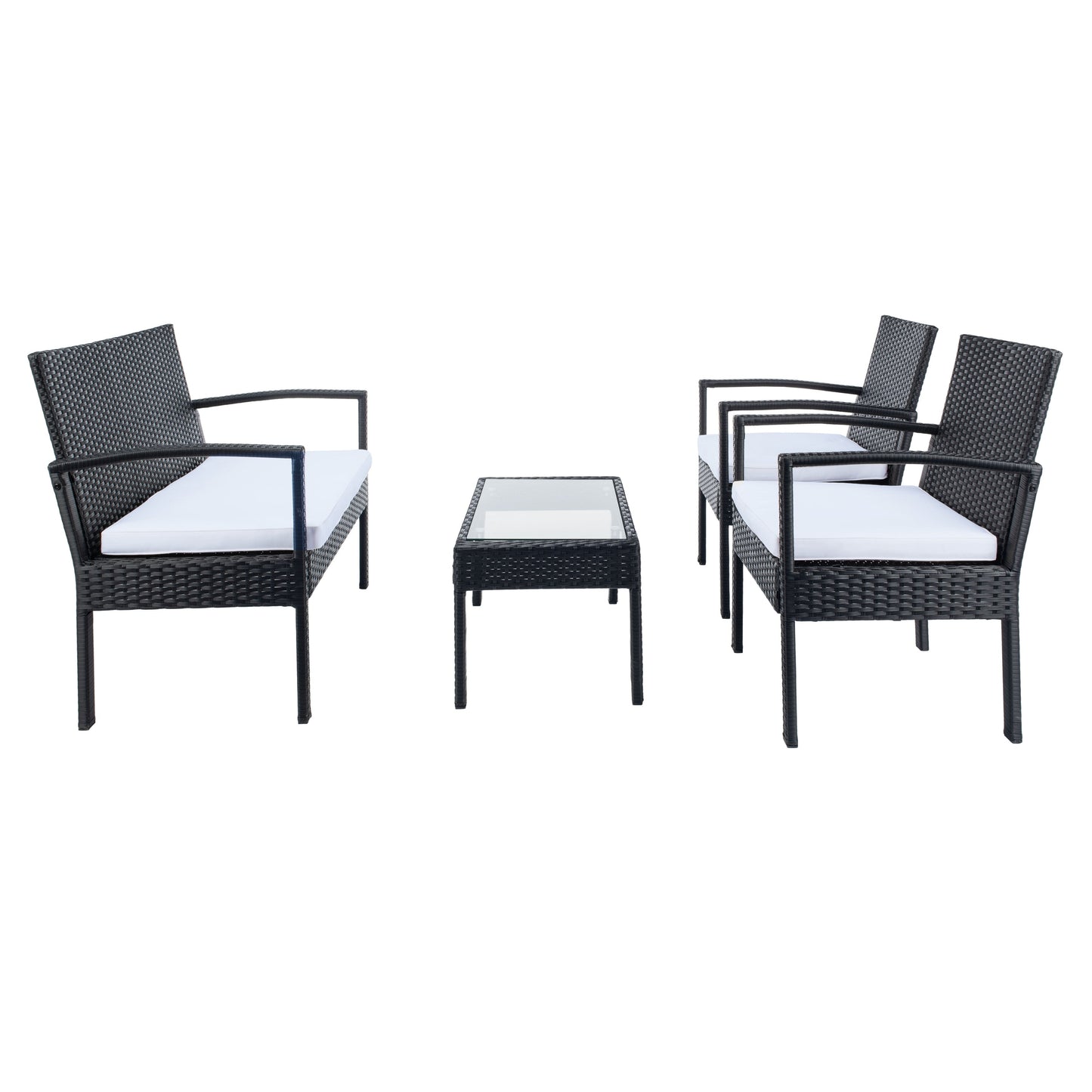 Set da conversazione per patio Bassey da esterno SAFAVIEH, 4 pezzi - 40L x 24P x 32A