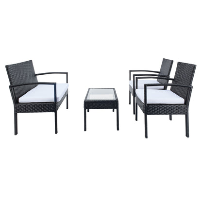 Set da conversazione per patio Bassey da esterno SAFAVIEH, 4 pezzi - 40L x 24P x 32A