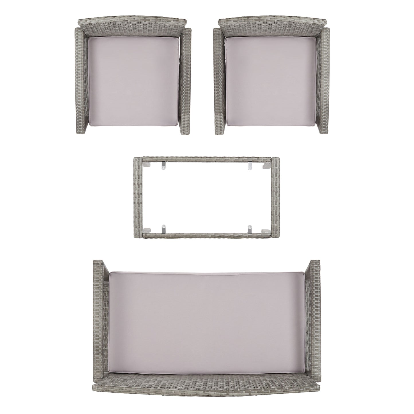 Set da giardino per conversazione SAFAVIEH Bassey da 4 pezzi - 40L x 24P x 32A