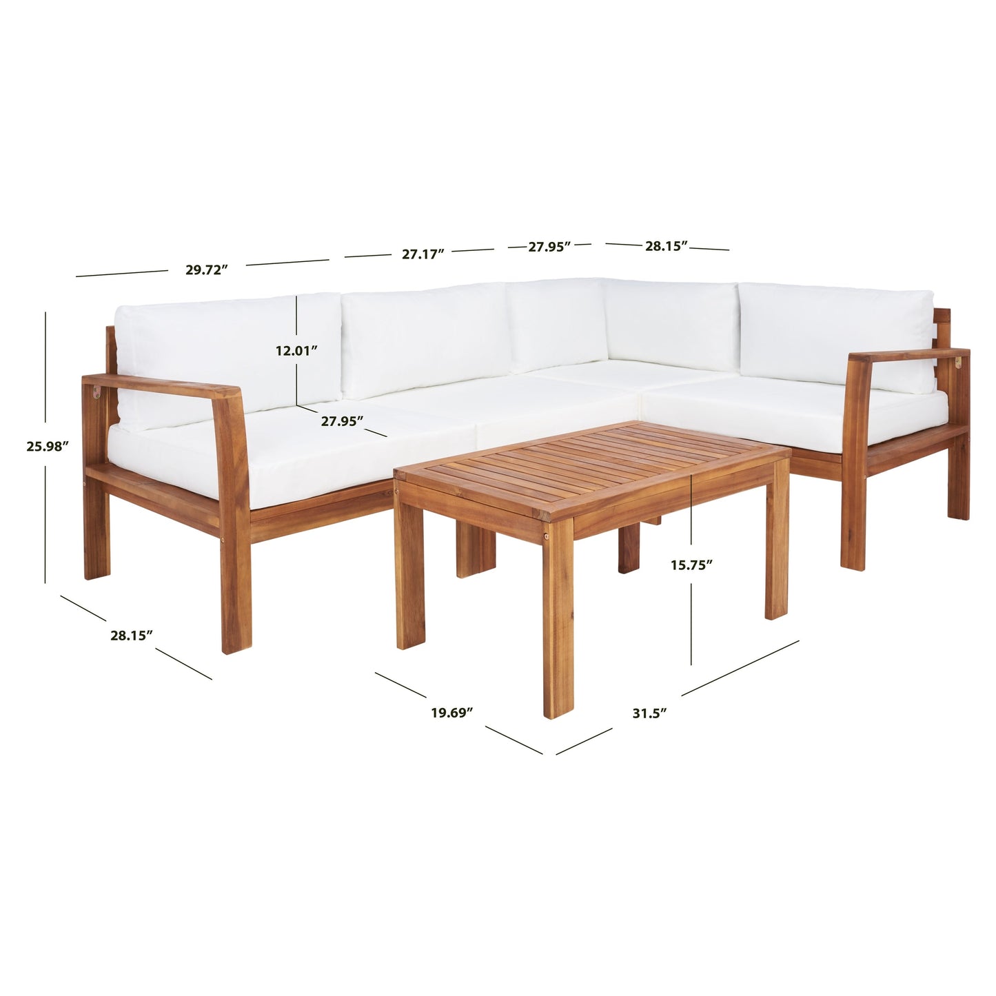 Set da esterno Carmelina SAFAVIEH Outdoor - 28L x 26P x 30A