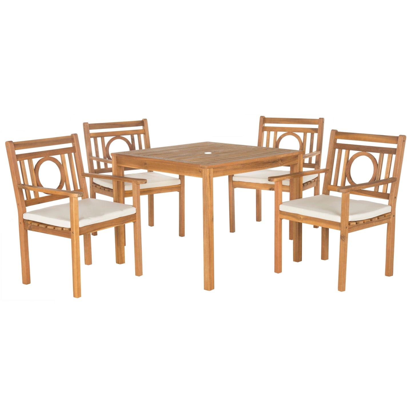 SAFAVIEH Set da pranzo da esterno Dorinne in legno di acacia, 5 pezzi - 35Lx35Px30A