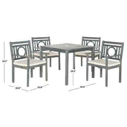 SAFAVIEH Set da pranzo da esterno Dorinne in legno di acacia, 5 pezzi - 35Lx35Px30A