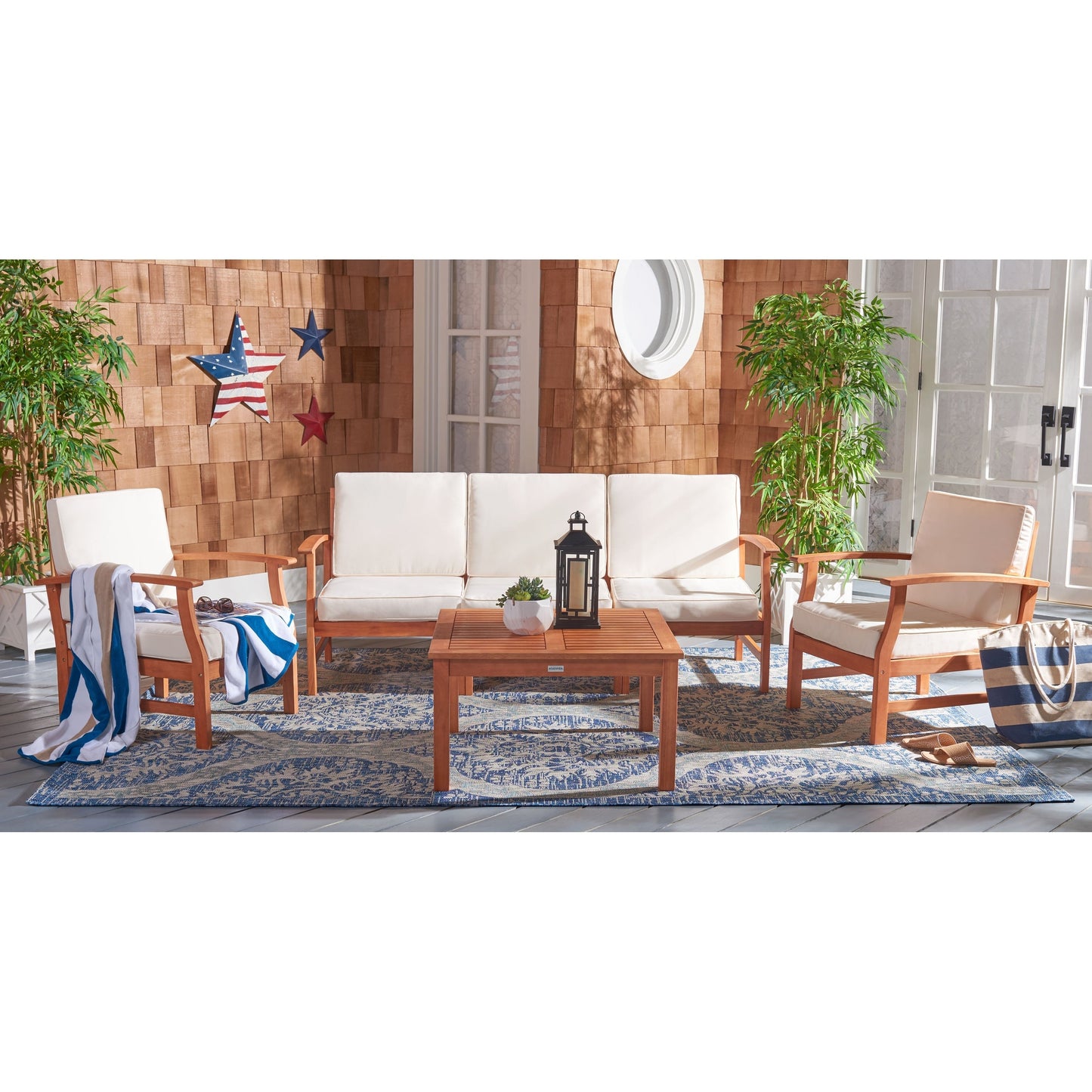 Set da patio SAFAVIEH Outdoor Edit da 4 pezzi - 32Lx32Px18A