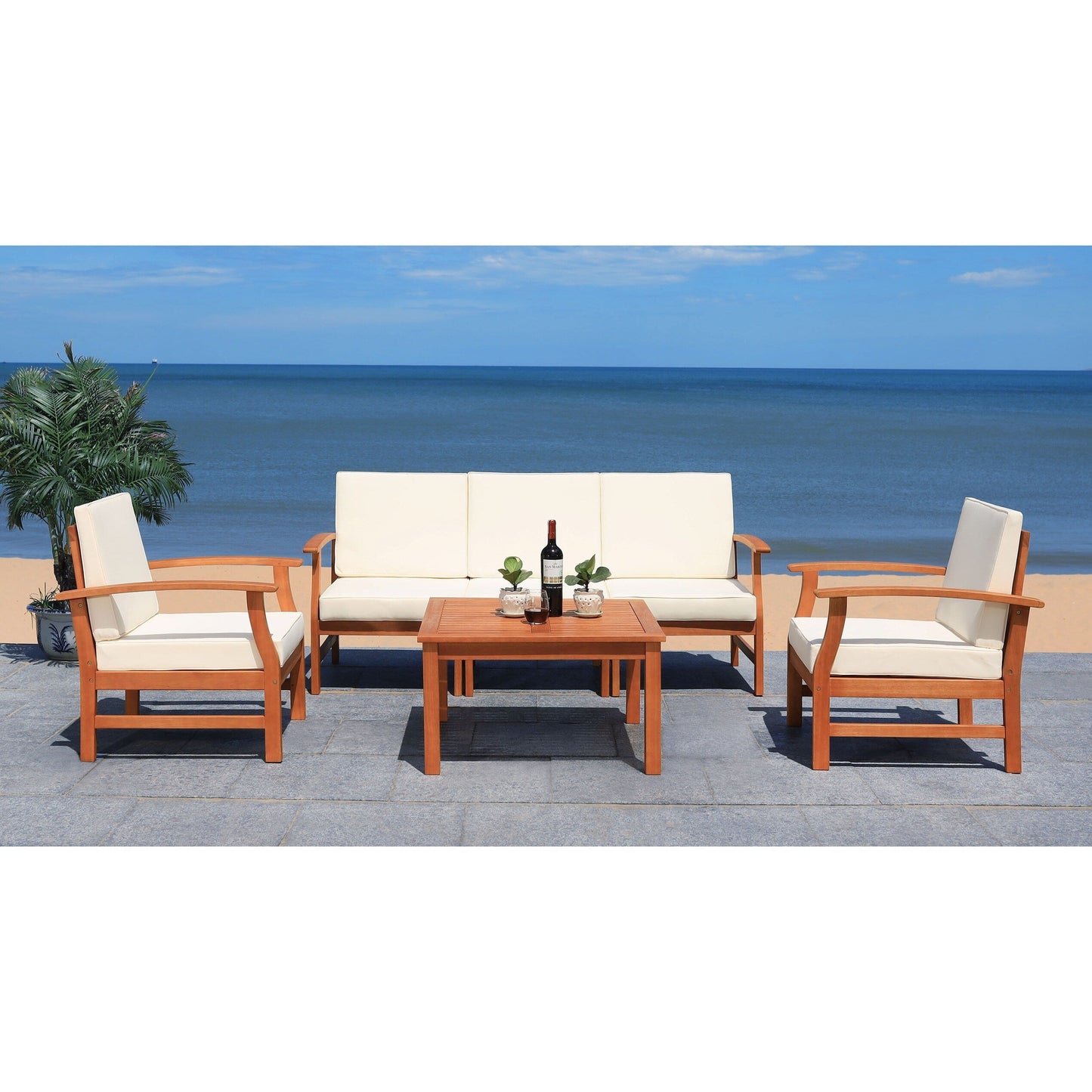 Set da patio SAFAVIEH Outdoor Edit da 4 pezzi - 32Lx32Px18A