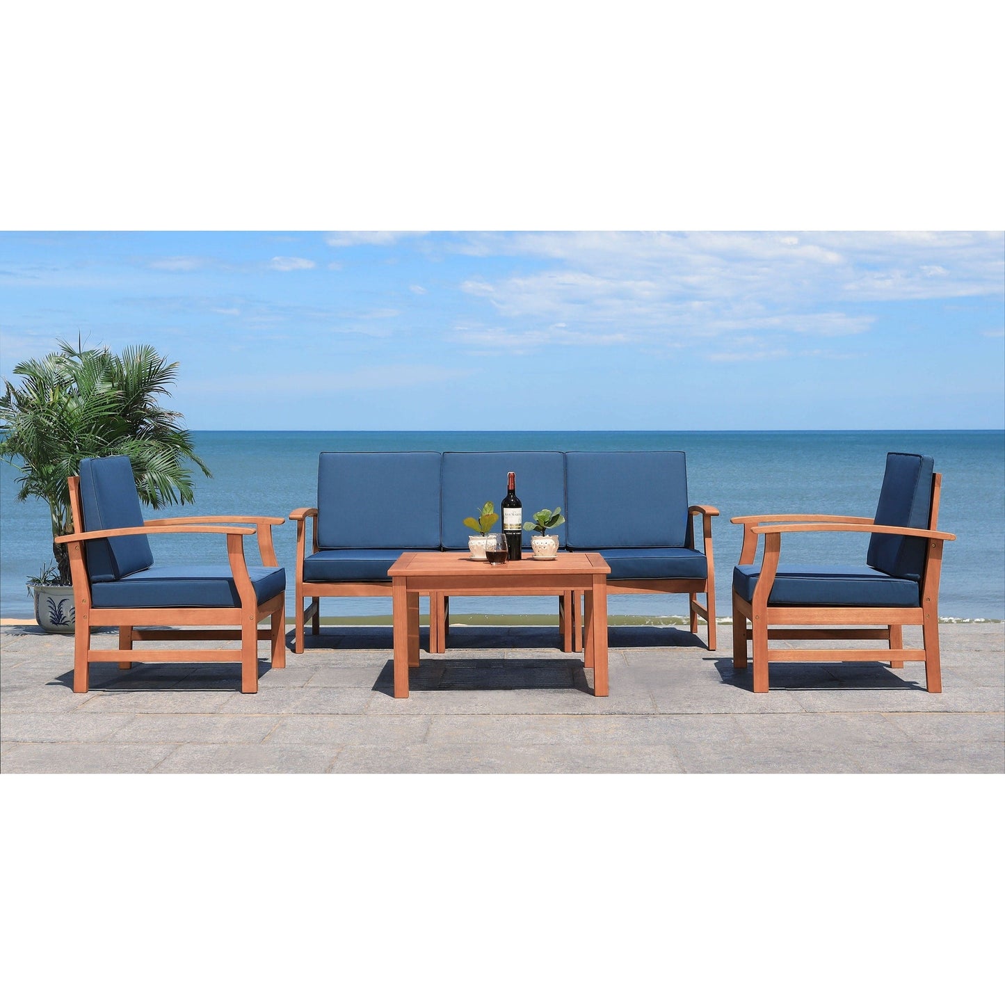 Set da patio SAFAVIEH Outdoor Edit da 4 pezzi - 32Lx32Px18A