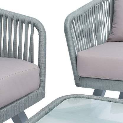 Set da patio in corda SAFAVIEH Outdoor Endorina da 4 pezzi - 54L x 30P x 28A