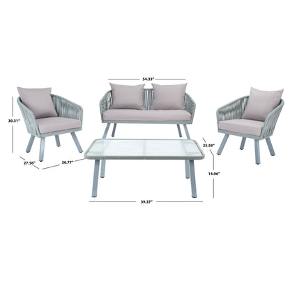 Set da patio in corda SAFAVIEH Outdoor Endorina da 4 pezzi - 54L x 30P x 28A