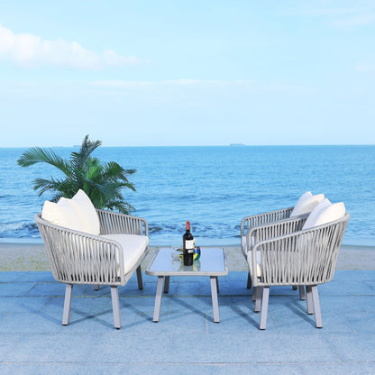 Set da patio in corda SAFAVIEH Outdoor Endorina da 4 pezzi - 54L x 30P x 28A