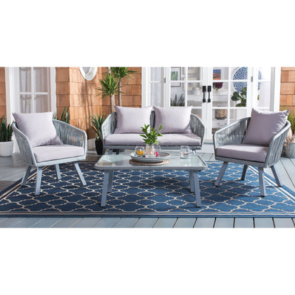 Set da patio in corda SAFAVIEH Outdoor Endorina da 4 pezzi - 54L x 30P x 28A