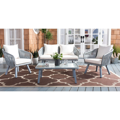 Set da patio in corda SAFAVIEH Outdoor Endorina da 4 pezzi - 54L x 30P x 28A
