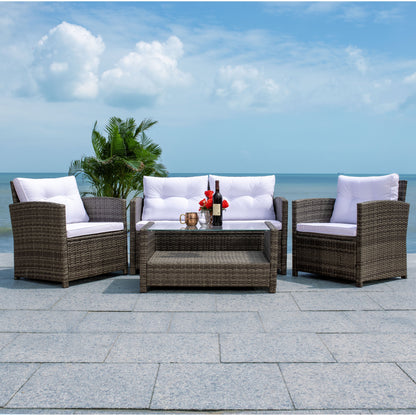 Set da giardino per conversazione SAFAVIEH Outdoor Eranda da 4 pezzi - 48L x 30P x 26A