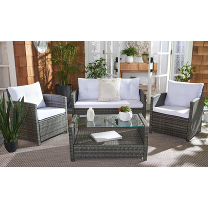 Set da giardino per conversazione SAFAVIEH Outdoor Eranda da 4 pezzi - 48L x 30P x 26A