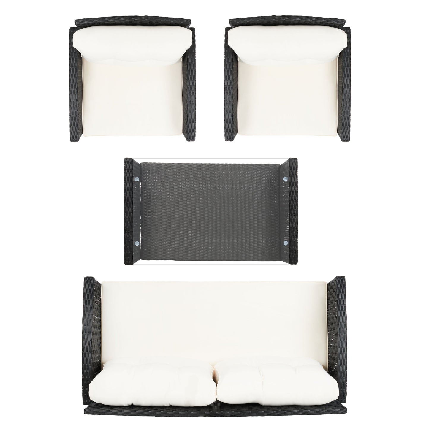 Set da giardino per conversazione SAFAVIEH Outdoor Eranda da 4 pezzi - 48L x 30P x 26A