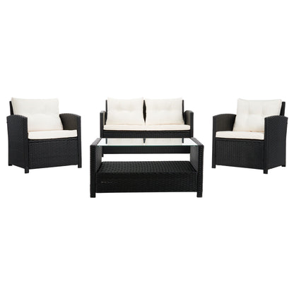 Set da giardino per conversazione SAFAVIEH Outdoor Eranda da 4 pezzi - 48L x 30P x 26A