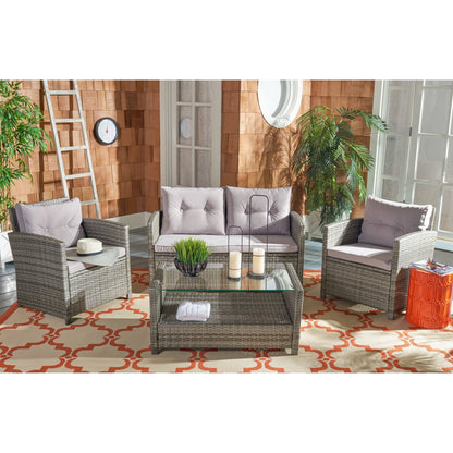 Set da giardino per conversazione SAFAVIEH Outdoor Eranda da 4 pezzi - 48L x 30P x 26A