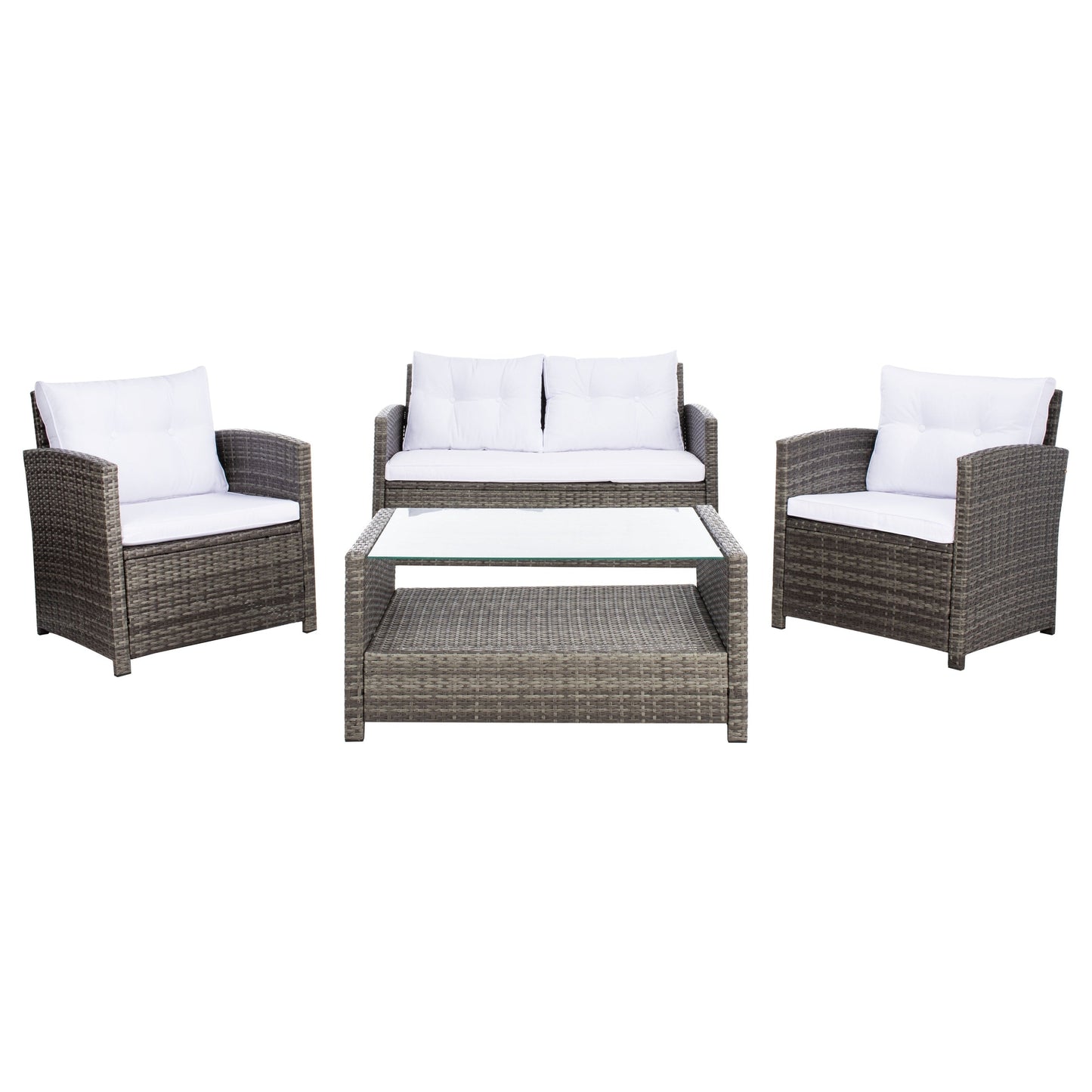 Set da giardino per conversazione SAFAVIEH Outdoor Eranda da 4 pezzi - 48L x 30P x 26A