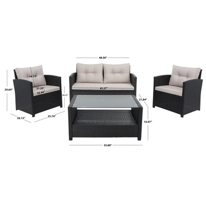 Set da giardino per conversazione SAFAVIEH Outdoor Eranda da 4 pezzi - 48L x 30P x 26A