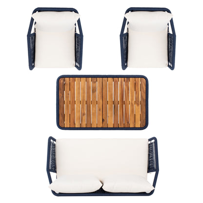 Set da giardino SAFAVIEH Jaliyah in corda grigia, 4 pezzi - 39Lx24Px15A