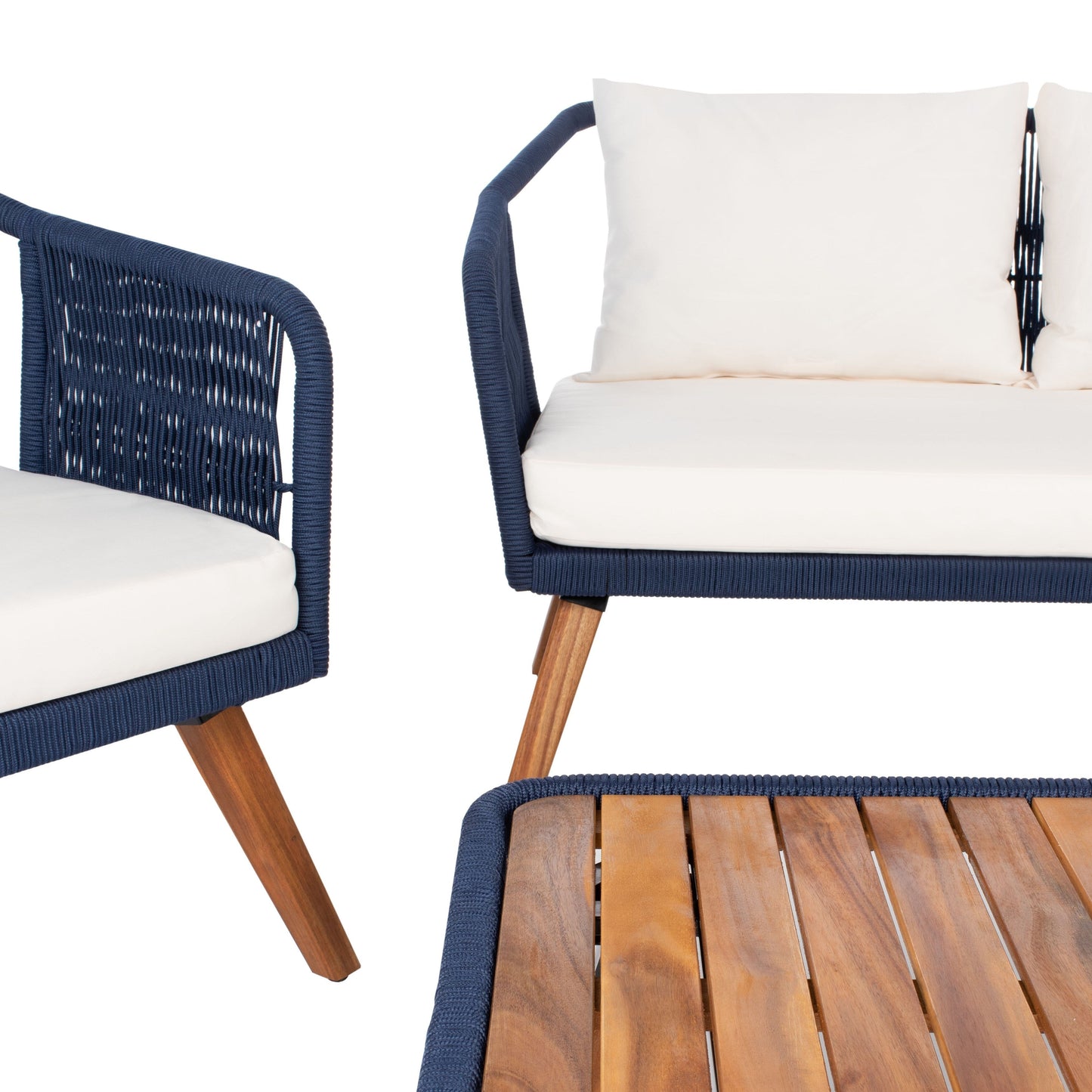 Set da giardino SAFAVIEH Jaliyah in corda grigia, 4 pezzi - 39Lx24Px15A