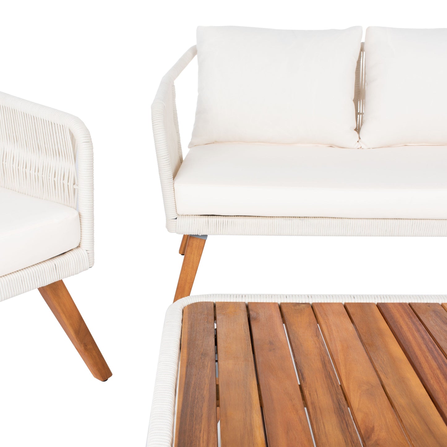 Set da giardino SAFAVIEH Jaliyah in corda grigia, 4 pezzi - 39Lx24Px15A