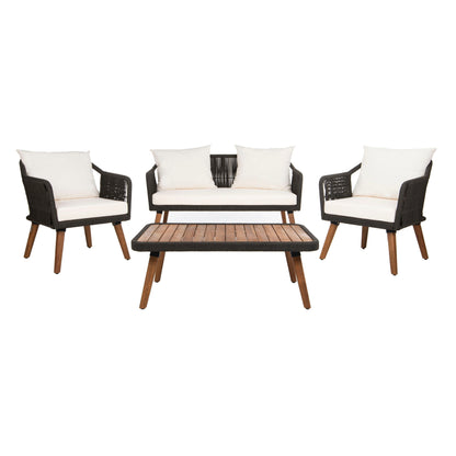 SAFAVIEH Set da soggiorno Jaliyah da esterno in corda, 4 pezzi - 39Lx25Px15A