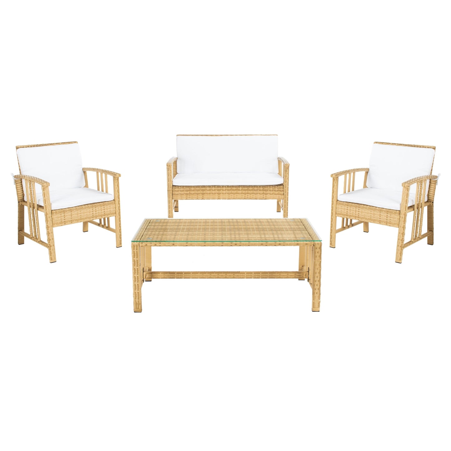 Set da soggiorno in vimini da esterno SAFAVIEH Jeta, 4 pezzi - 43L x 31P x 26A