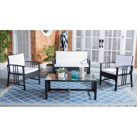 Set da soggiorno in vimini da esterno SAFAVIEH Jeta, 4 pezzi - 43L x 31P x 26A